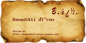 Benedikti Áron névjegykártya